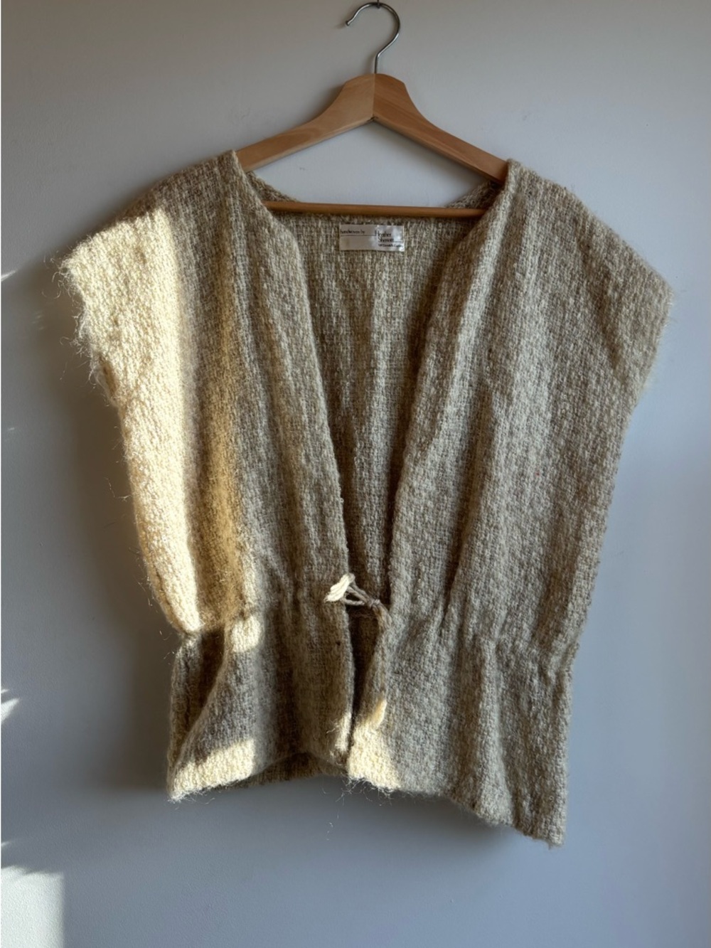 Handwoven Cream Sweater Vest